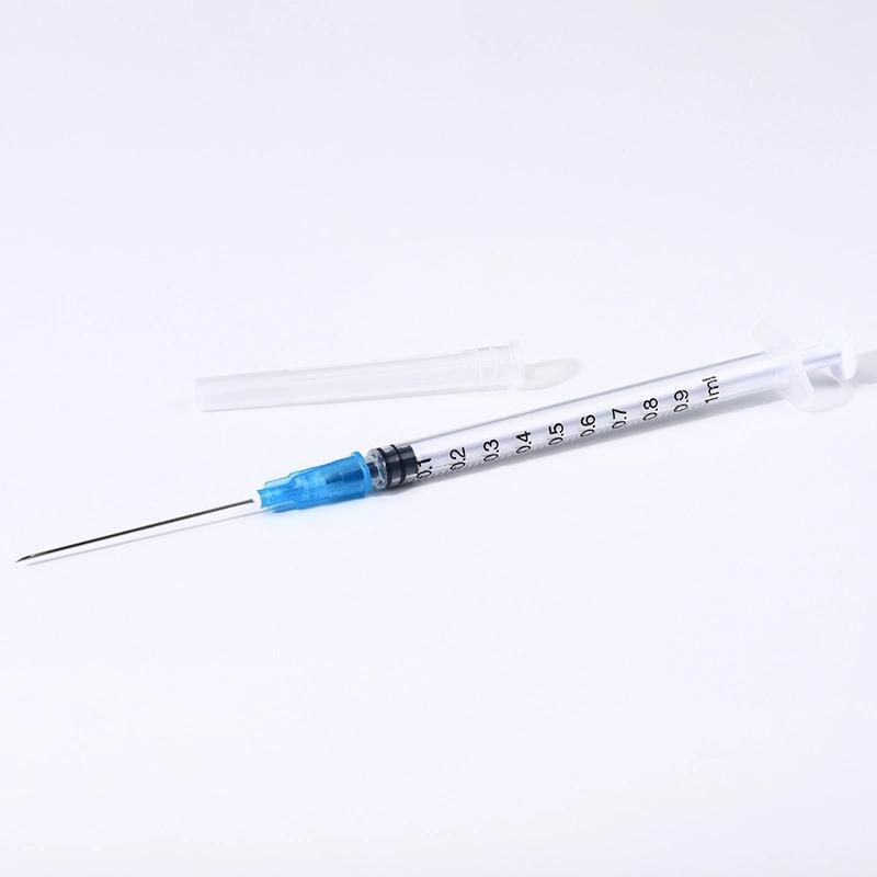 Disposable Medical Luer Slip 1ml Injection Syringe with Needle