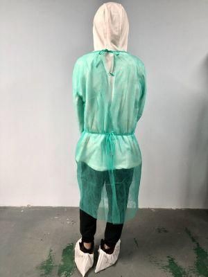 Fumo Isolation Insulation Laboratory Non Woven Polypropylene Sanitary Impervious Disposable Gown with Elastic Wrists