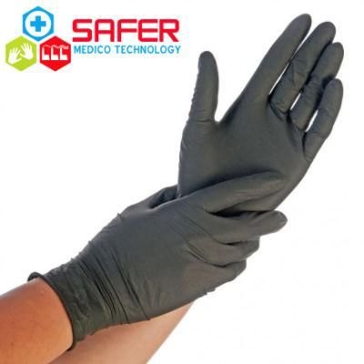 Nitrile Medical Gloves Black Powder Free Industry Grade