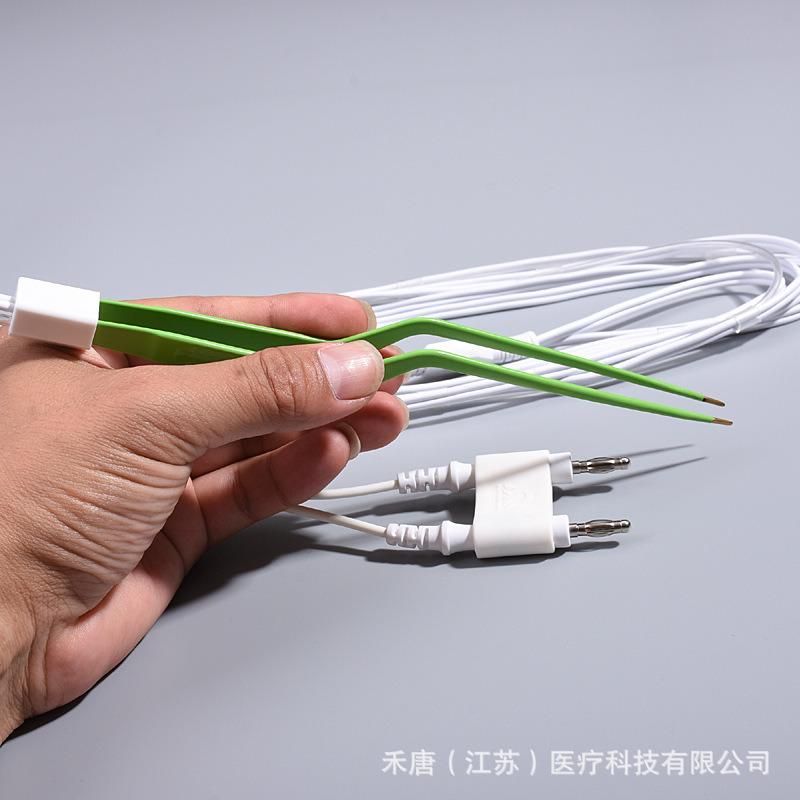 Bipolar Coagulation Tweezers Lip High Frequency Electric Surgery Bipolar Coagulation Ophthalmology Hemostasis Coagulation Tweezers Fine Electric Tweezers