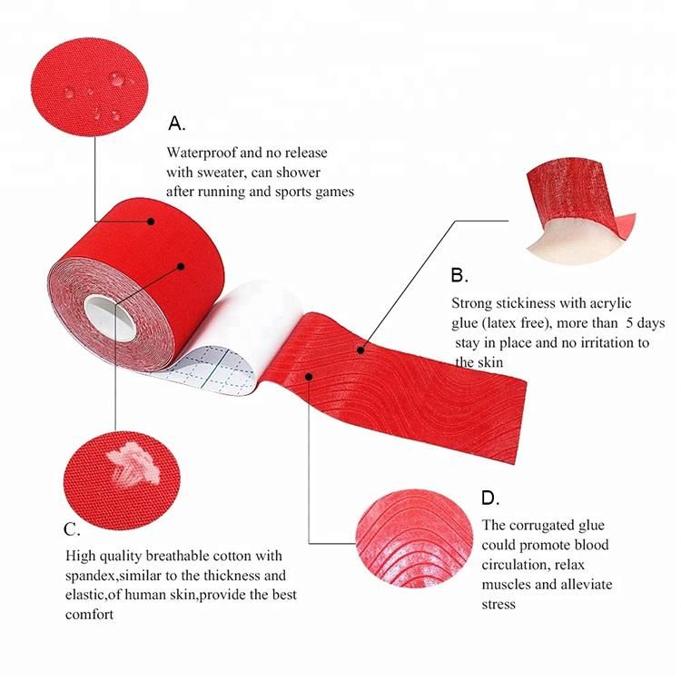 OEM Waterproof Kinetic Sports Muscle Kinesiology Tape