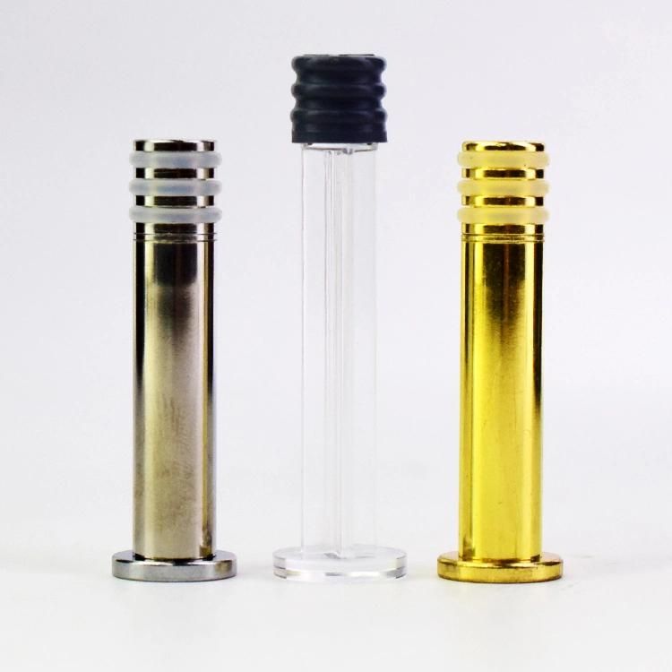 Disposable 1ml 2.25ml Concentrate Oil Glass Syringe with Gold Silver Metal Plunger PS Three Parts Needle