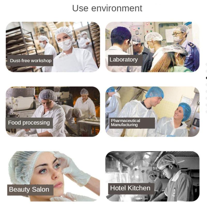 Disposable Nonwoven Spunlace Nonwoven Clip Cap Mob Cap Bouffant Cap