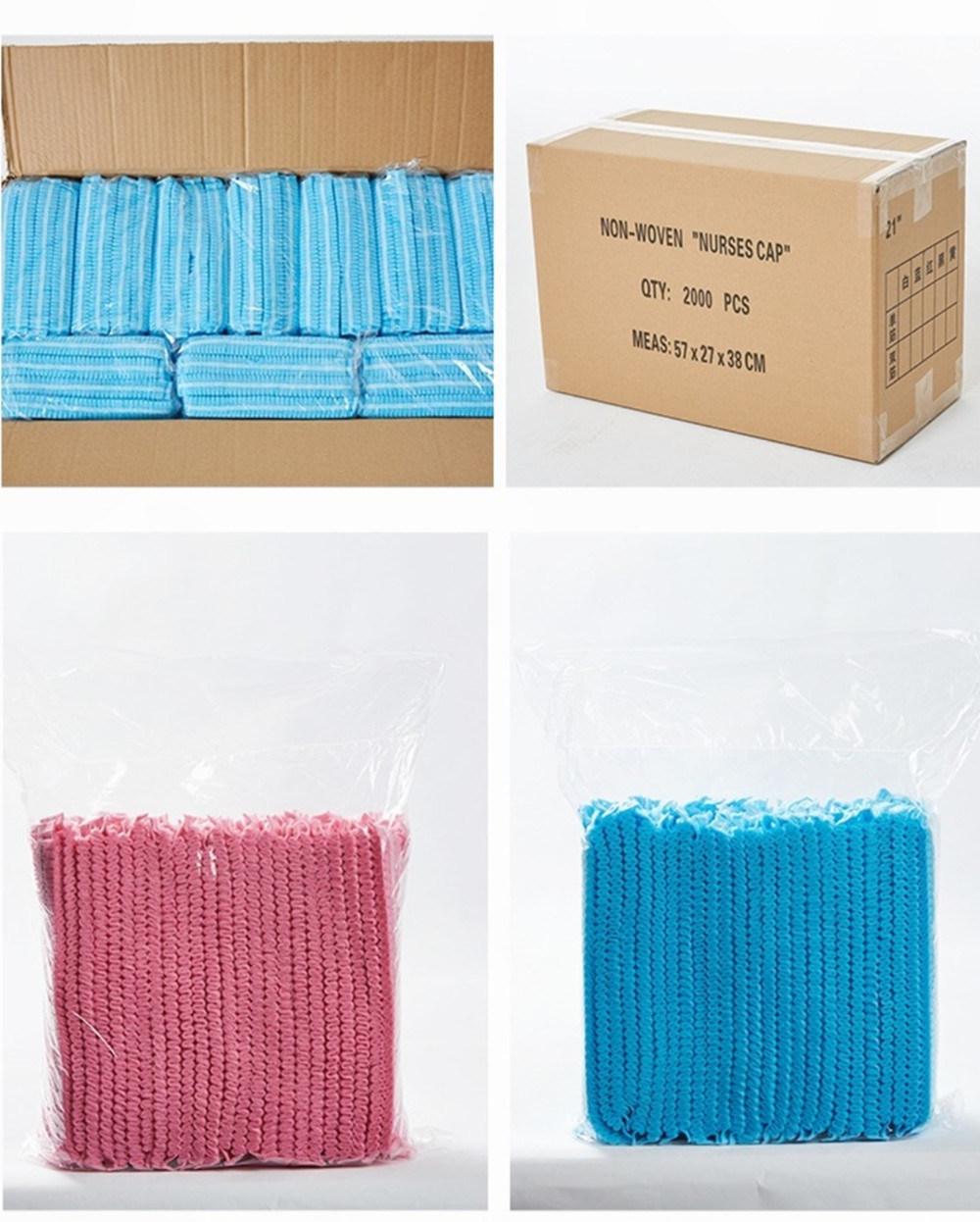 Wholesale Disposable Non-Woven Hat Nurse Hat Oil Control Anti-Dust Hat SMS/PP Head Cover Hair Net Hat