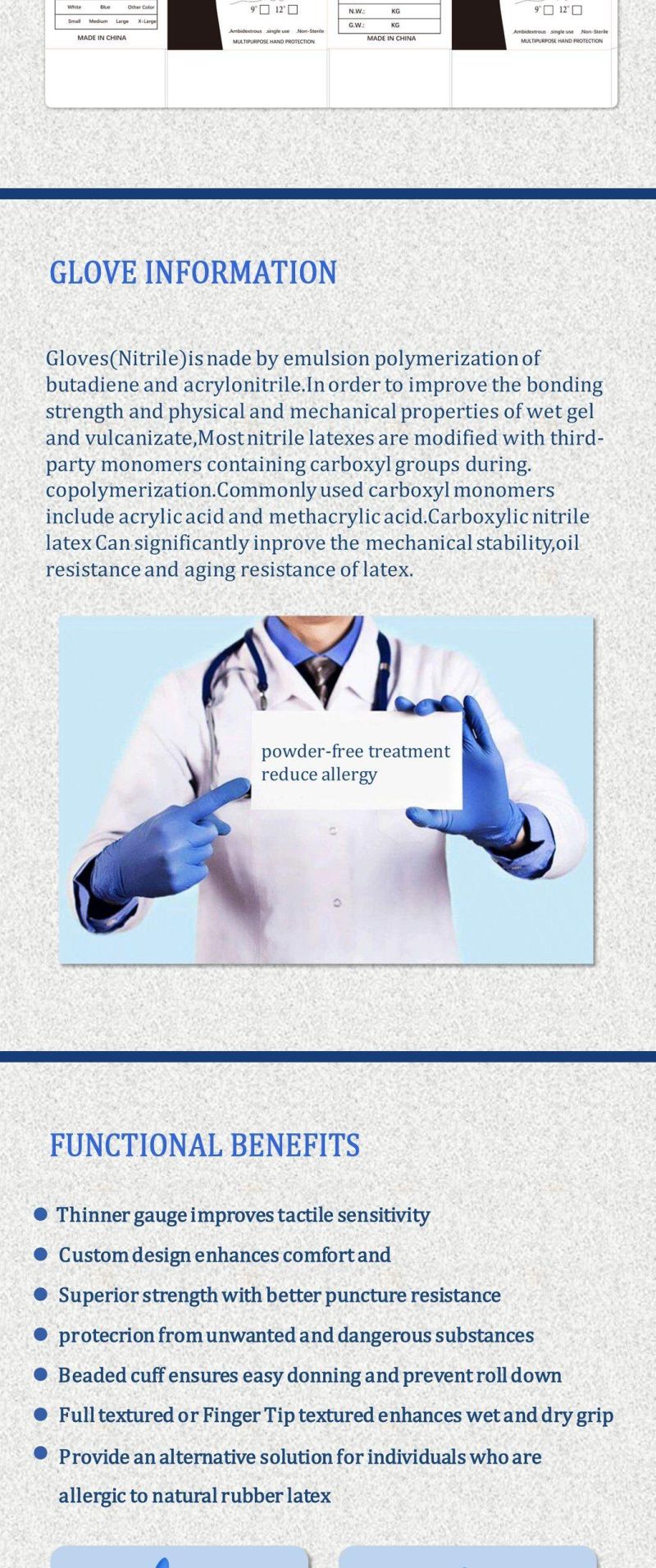 Black Nitrile Glove, Disposable Medical Examination Glove Blue Nitrile Glove, Nitrile Examination Large Gloves