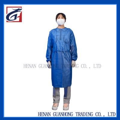 Disposable Medical Isolation Gown Reverse Gown Type Isolation Gown Knitted Cuffs SMS Non-Woven Fabric 35 Grams AAMI Bp 70 Level 1