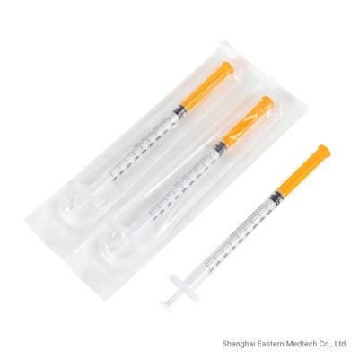1ml 0.5ml Medical Device Plastic Low Dead with Needle 25gx1&quot; Space Lds Ldv Latex Free Vaccines Syringes