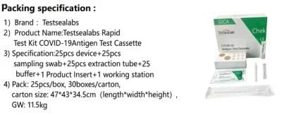 Rapid Test for Antigen Diagnostic Kit Test Cassette Nasal Swab 25PCS