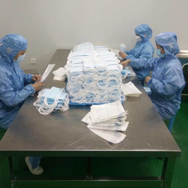 Non-Woven Disposable Protective Face Mask Green Color