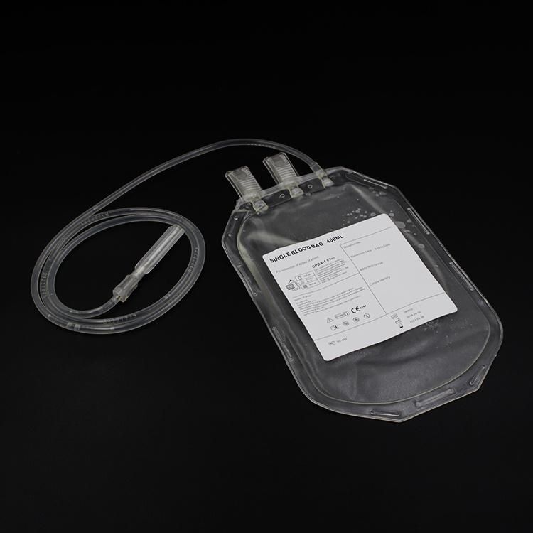 CE&ISO Certificate Disposable Medical Single Blood Bag with Needle Protector/Collection Tube/Sampling Pouch