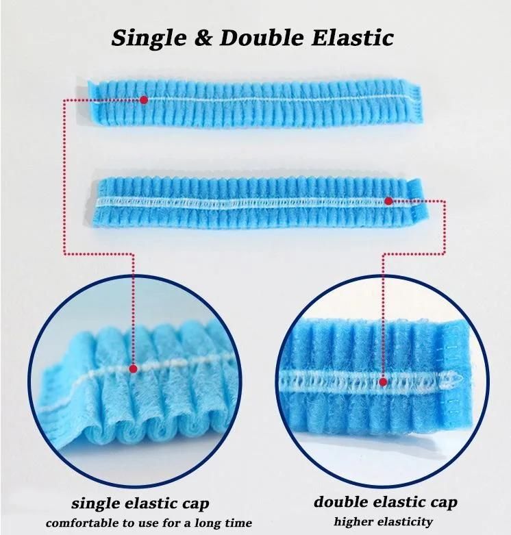 Medical Cleanroom Food Industry PP Nonwoven Disposable Bouffant Cap Clip Cap Mob Hairnet Head Covers