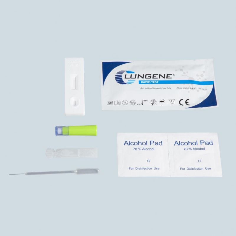 Lungene ISO13485 Antibody Rapid Detection Test Kit, Medical Colloidal Gold Method Test Kit with CE