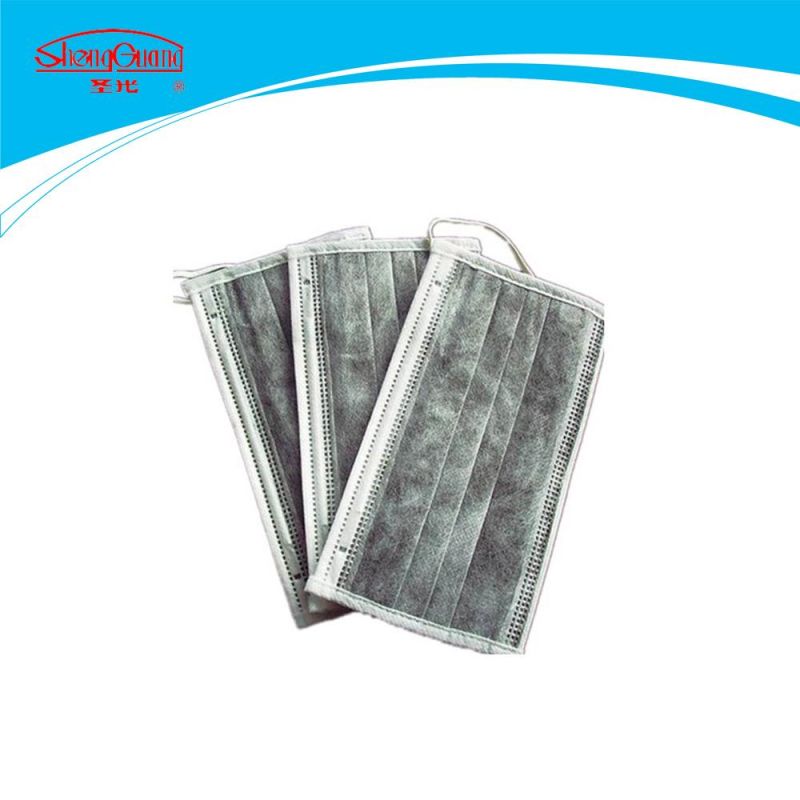 Non-Woven 3 Ply and 4 Ply Activated Charcoal Black Surgical Face Mask