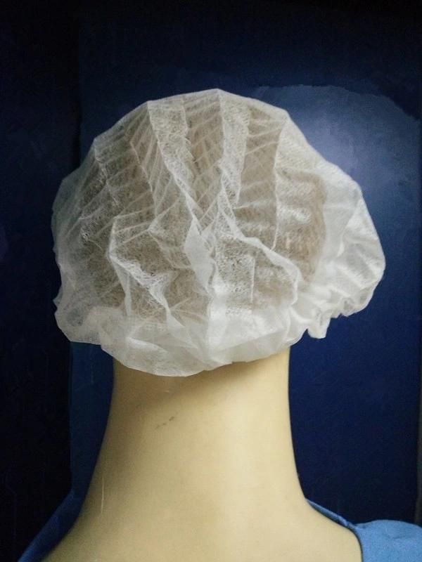 Medical Bouffant Blue or White Head Cap Non Woven Disposable Nurse Round Mop Clip Head Cap
