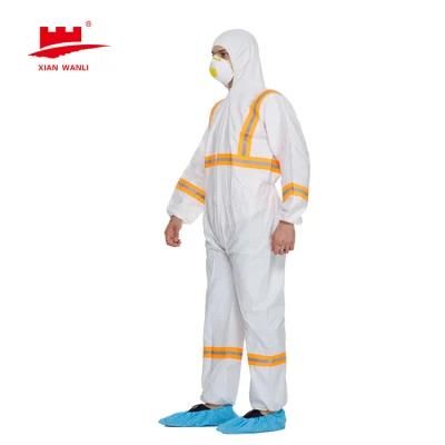 High Quality Waterproof and Breathable Disposable Non Woven Microporous Safety Protective Working Clothing Coverall
