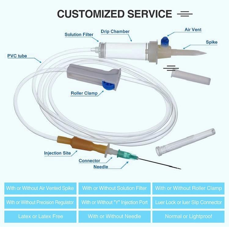 Disposable Medical Infusion Set I. V Set with Needle for Single Use