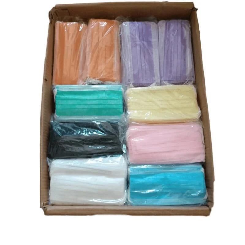 3-Plyer Colorful Face Mask Anti Dust Non Woven Disposable Adult Mask Designer Mask