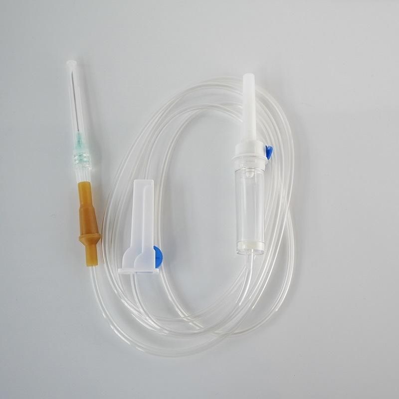 Disposable Non-Vented Spin Connector IV Giving Infusion Set with Needle Luer Slip Lock Air Vent Hospital Equipment