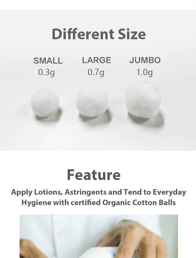 100% Pure Surgical Supplies Materials 100PCS/Bag, 48 Bags/CTN Cosmetics Alcohol Cotton Ball