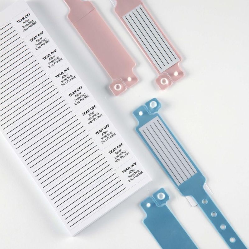 One Time Uesed Medical Insert Card Waterproof ID Bracelet for Adult