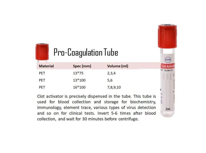 Safe Quality Disposable Blood Vacuum Tube