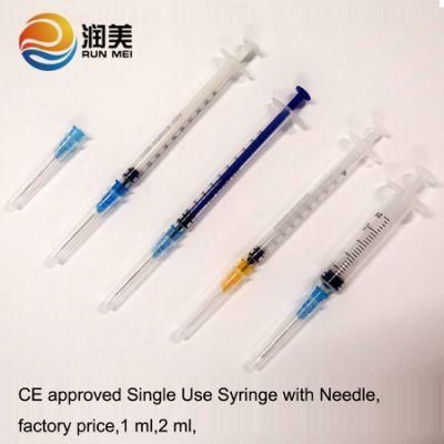 Medical Plastic Syringe Luer Lock or Luer Slip Disposable Syringe with Needle CE Certificate