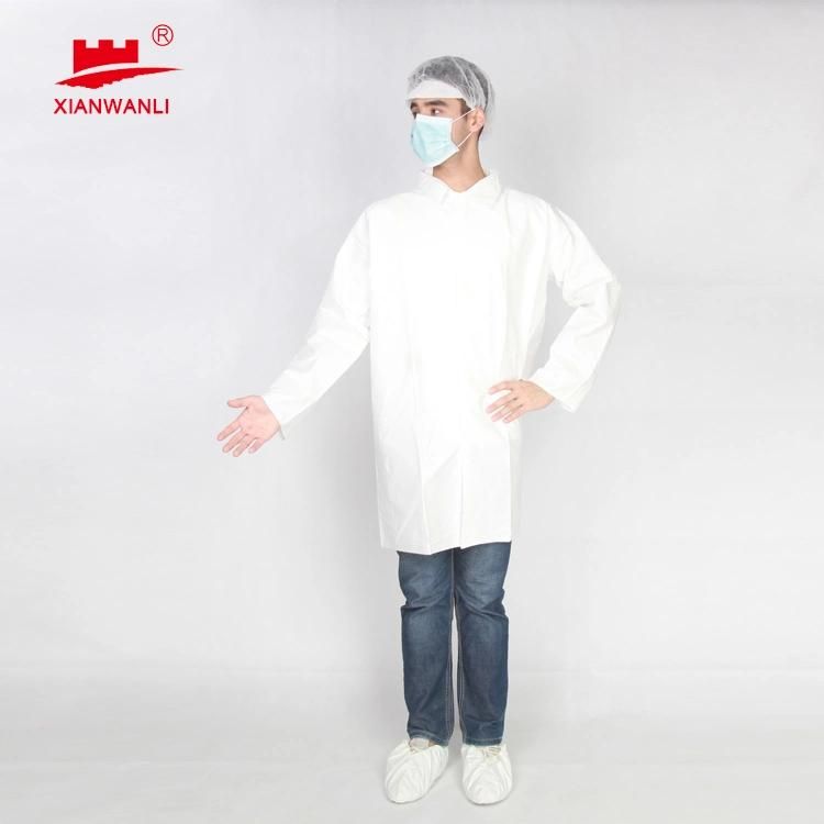 Safety Protective Disposable Isolation Gowns PP Nonwoven Lab Coat