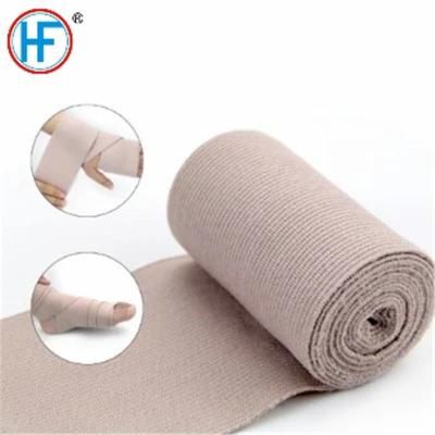 Mdr CE Approved Polyester Rubber High Elastic Compressed Bandage with Elastic Band Clips