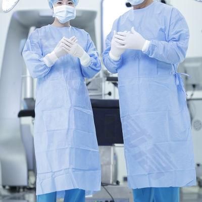 CE Approved Medical Gown Disposable Gown SMS 45g Surgical Gown