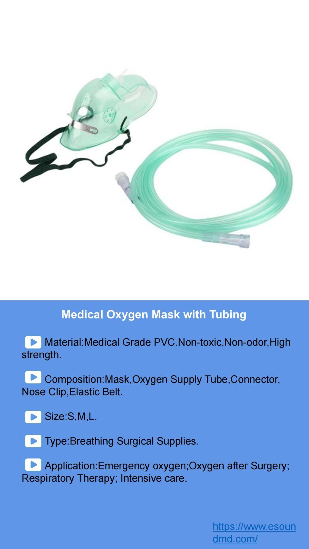 Medical Oxygen Mask with Tubing Disposable Oxygen Mask in Hospital