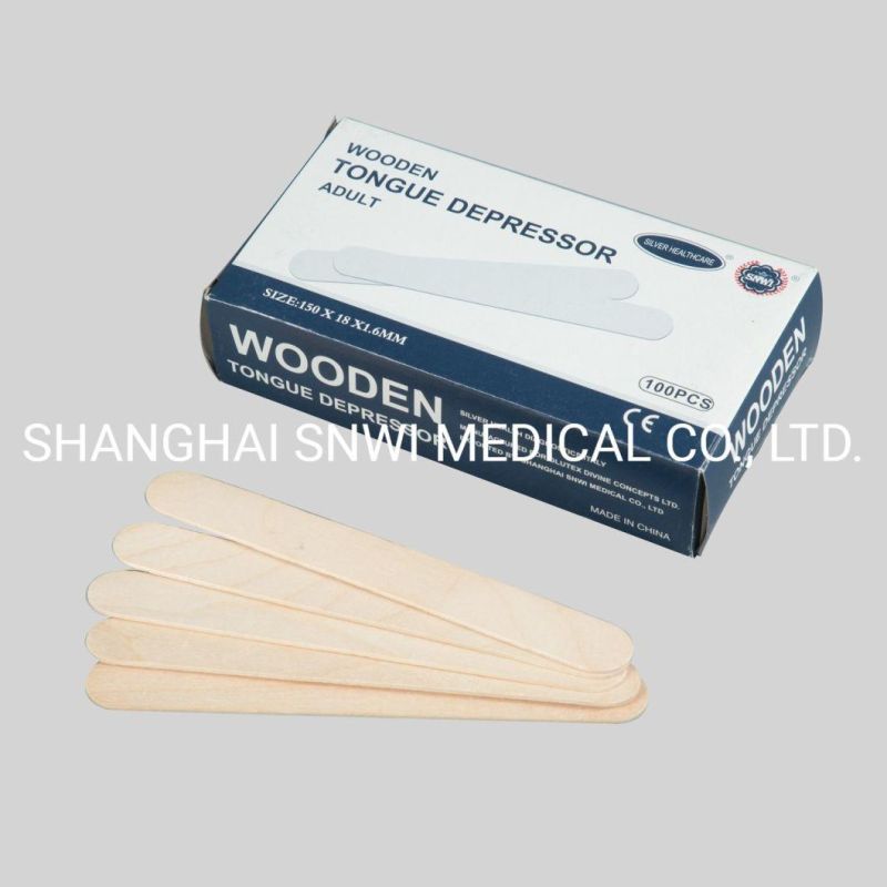 Sterilized Medical Disposable White Birch Wood Tongue Spatula Hospital Use Wooden Tongue Depressor