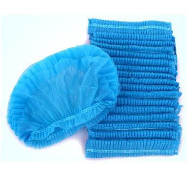 Disposable Nonwoven Hairnet Mob Cap Clip Cap Single / Double Elastic