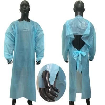 Plastic Apron with Sleeves Isolation Grown Disposable CPE Gown