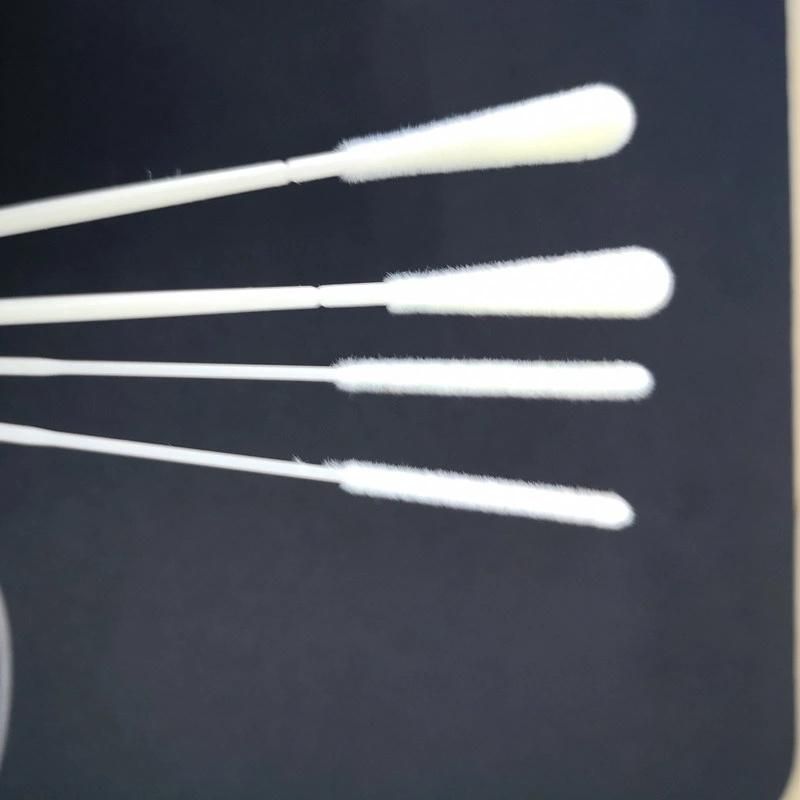 Disposable Throat/Oral Sampler Collection Nasal Swab Nasopharyngeal Sterile Nylon Flocked Swab for Medical Rapid Diagnostic Test