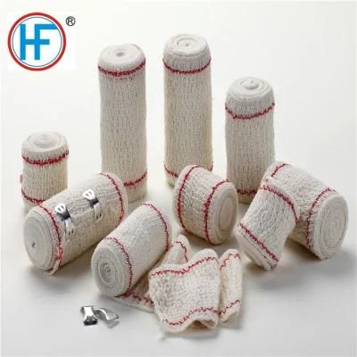 Disposable Hot Sales Medical Wound Dressing Red (Blue) Line Elastic Gauze Cotton Crepe Bandage Medical