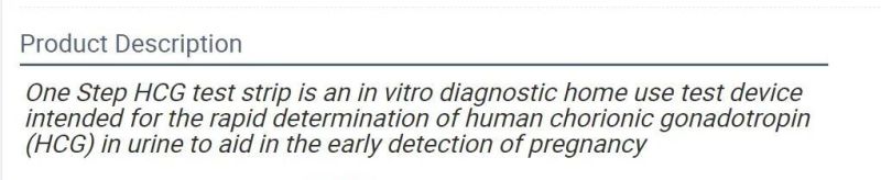Urine Pregnancy Test Strip Test