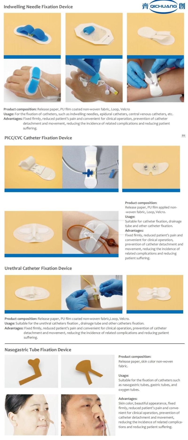 Non-Woven Fabric Indwelling Needle Fixation Film Device