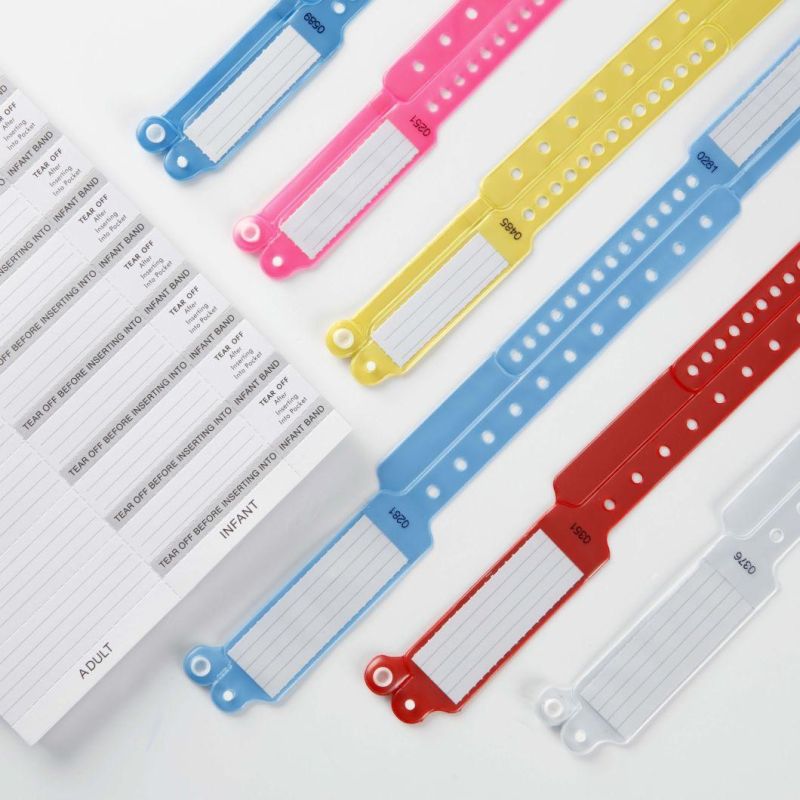 Disposable Hospital Insert Card PVC ID Wristbands for Mother and Baby