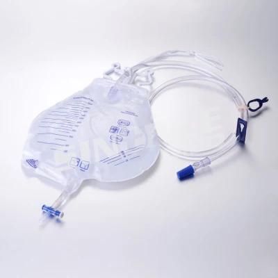 Universal Double-Hook and Rope Hanger Urinary Drainage Bag for Hospital