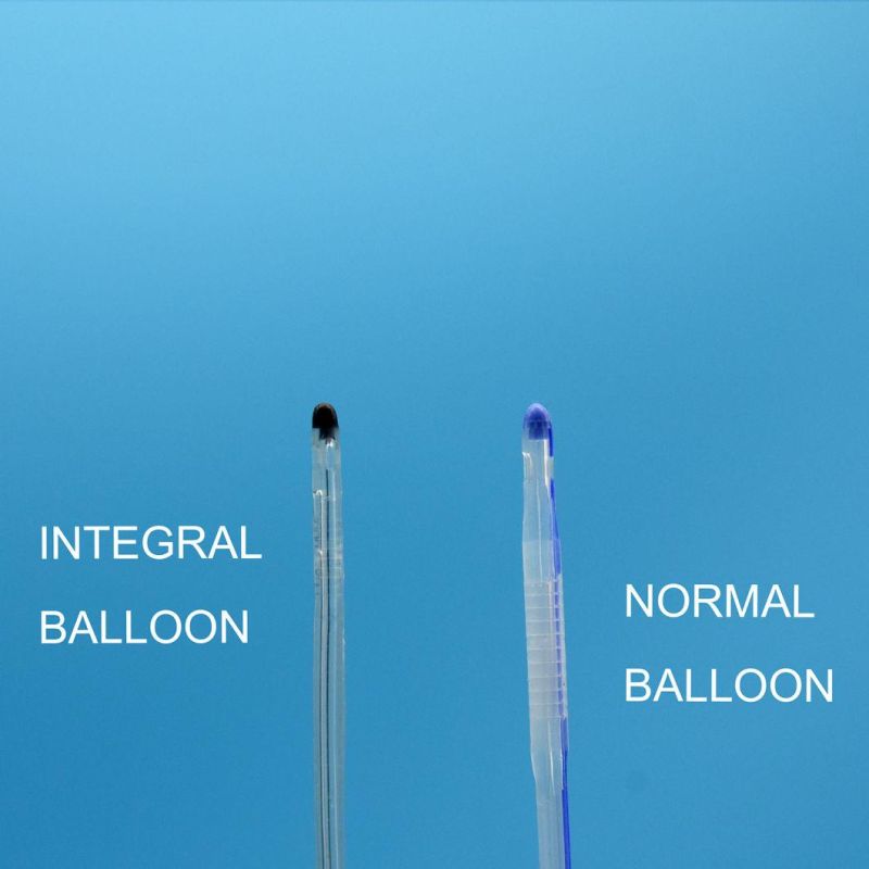 Integrated Flat Balloon Silicone Urinary Catheter with Tiemann Tip, Round Tip, Open Tip, 2 Way, 3 Way Uretheral or Suprapubic Use China Manufacture
