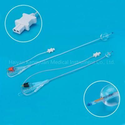 Temperature Sensing Silicone Foley Catheter with Temperature Sensor Probe China Factory Round Tipped for Temperature Measurement