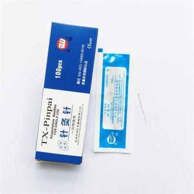 CE Certificate Disposable Sterile Silver Wire Spiral Handle Acupuncture Needles with Plastic Bag Packing