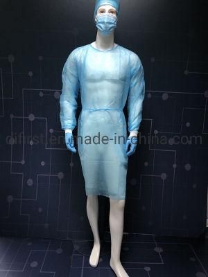 PP Soft Tie Adjustable Disposable Blue Surgical Gown