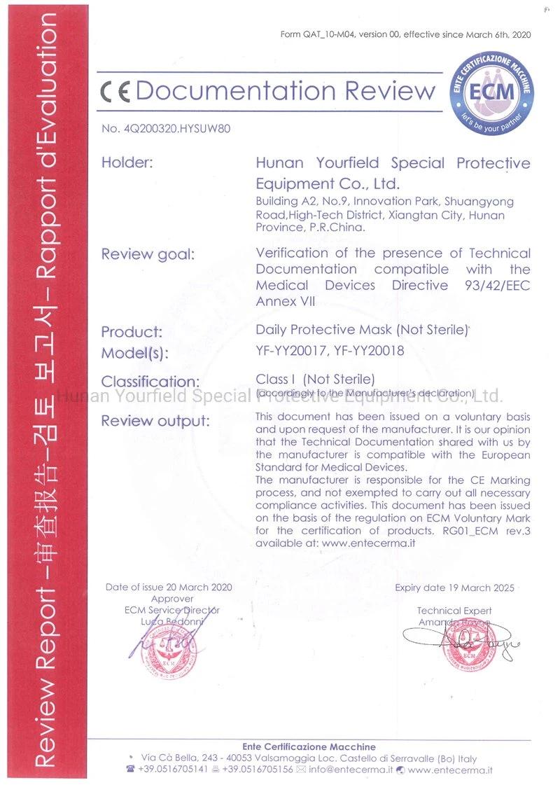 Yourfield Ce FDA Certificate Safety Disposable Medical Coverall Protective Clothing