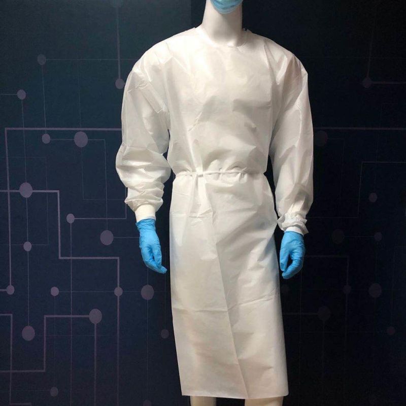 Wholesales Level 1 PP+PE Thick Hospital Medical Disposable Isolation Gown