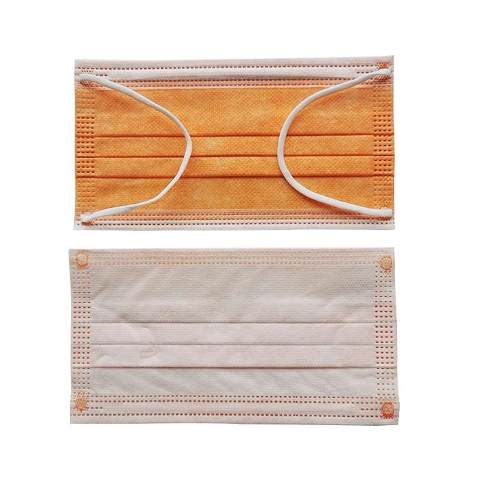 High Filtration Cleanroom Healthcare Ear Looped Fashionable Doctor Polypropylene Orange Breathing Filter Disposable Face Mask Wholesale