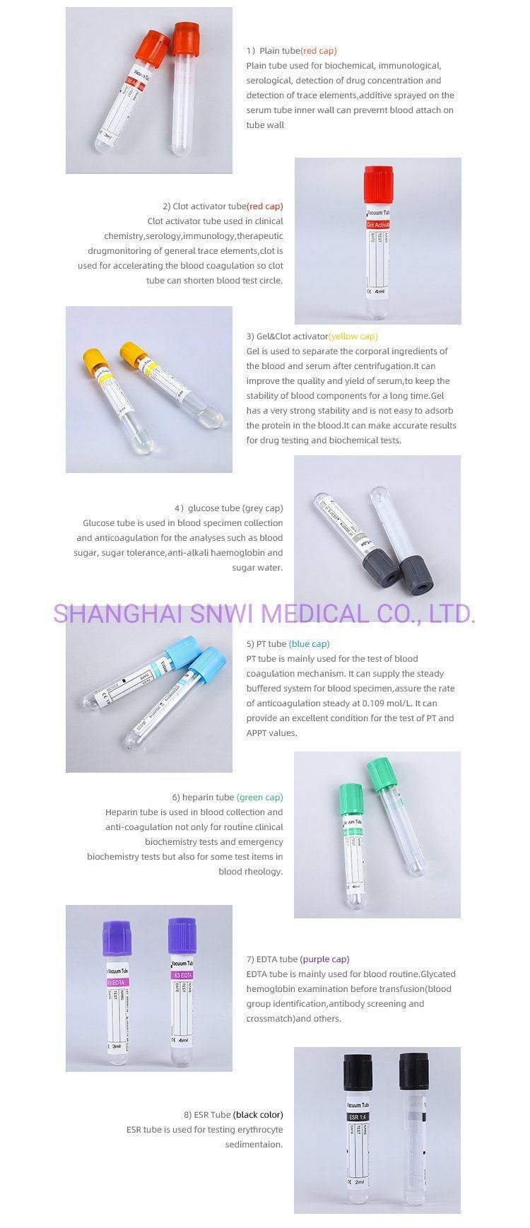 Medical Disposable Black Cap Vacuum Blood Collection Tube ESR Tube