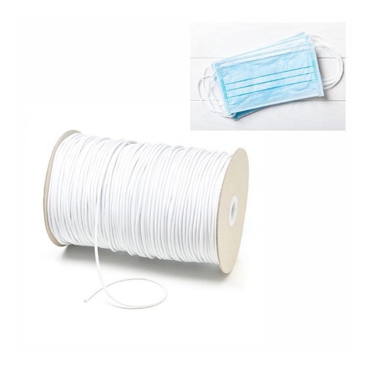 2.5mm 3mm 5mm 7mm Elastic Ear Loop Round Flat White Black Colorful Earloop for Face Mask