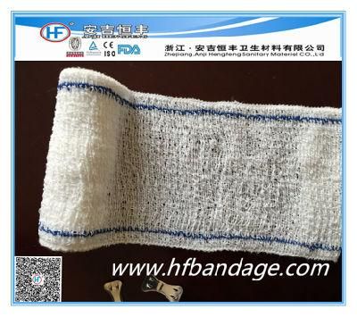 Hf a-5 Medical Surgical Spandex Bleached Elastic Crepe Bandage with Blue Line Nigeria Mareket Hot Sale