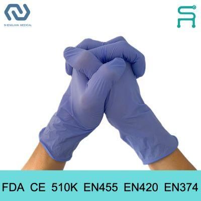 Powder Free 510K En455 En420 Nitrile Gloves with Free Sample Disposable Nitrile Gloves